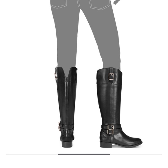 INC Women's Frankii Cognac Leather Riding Knee High Boots 9 wide - Picture 7 of 7